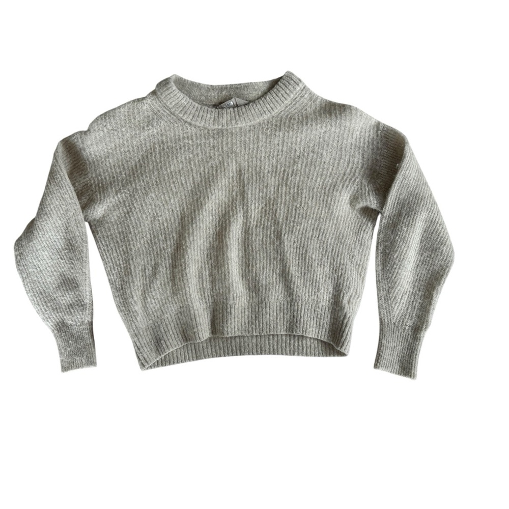 Everlane Gray Cropped Alpaca Wool Sweater